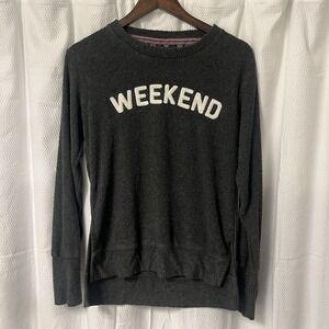 Royce Brand WEEKEND Terry Sweatshirt Gray Small Soft Cozy Lounge Side Slits GC